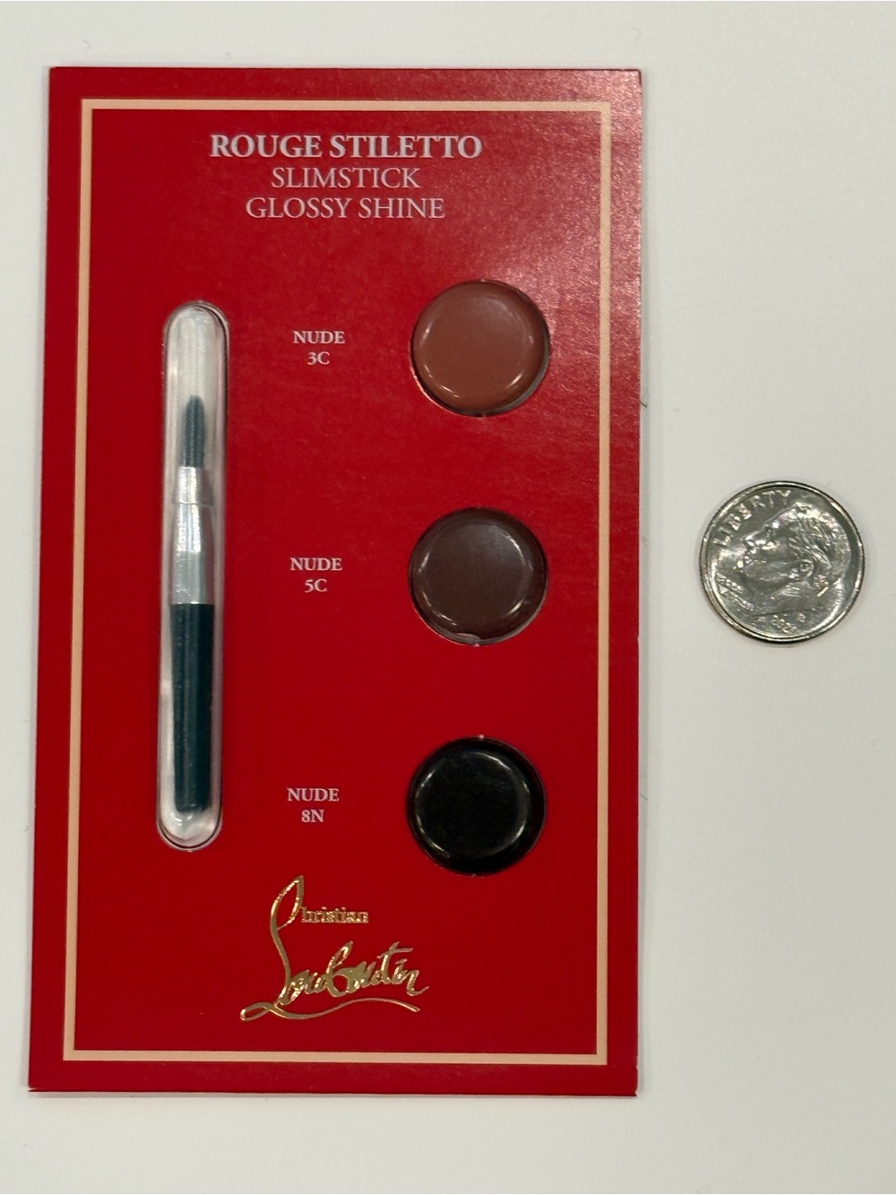 CHRISTIAN LOUBOUTIN Lip Colour Samples Rouge Stiletto Slimstick Glossy Shine